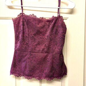 Purple laced tank top with side zipper